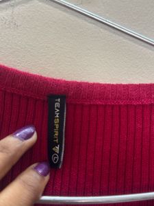 Pink Striped Knit Sweater