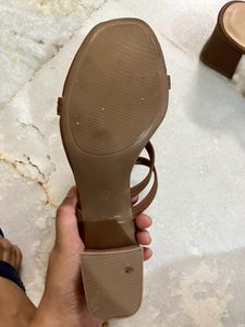 Stylish Brown Strappy Block Heels