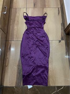 Elegant Purple Satin Dress