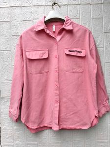 New with tag Chic Pink Oversized Button-Up Shirt