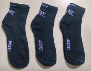 Branded Black Ankle Length Socks Pack Of 3 Pairs