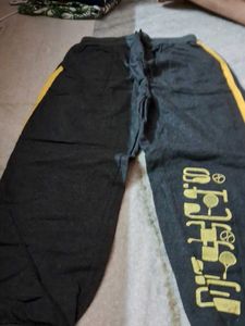 Men's Grey & Yellow Striped Track Pants