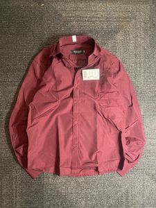 Maroon Long Sleeve Button-Up Shirt