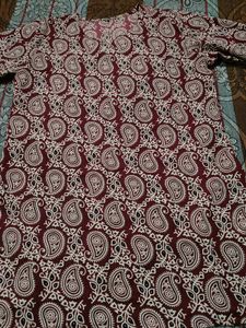 Maroon Paisley Print Kurta