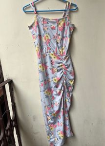 Floral Ruched Bodycon Maxi Dress 🌸