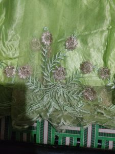 Lime Green Embroidered Anarkali Gown