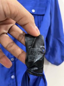 H&amp;M Royal Blue Pleated Detail Shirt