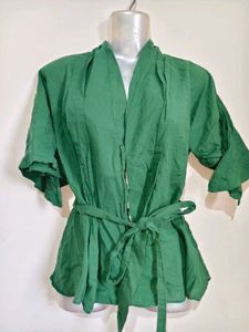 Stylish Green Wrap Top 32"-34"
