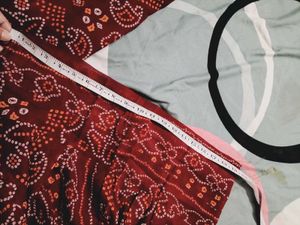 Maroon Bandhani Kurta Set