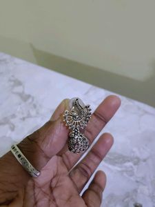 Oxidized Silver Peacock Jhumka Earrings