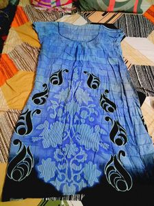 Blue Tie-Dye Nighty with Paisley Print