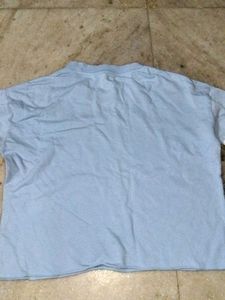 Blue Long Sleeve Graphic Top