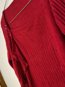 Red Knit Top with Bolero