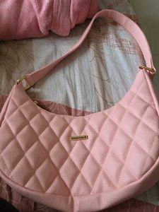 Pink Quilted soulder Bag