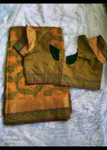 Elegant Mustard Yellow Saree with Blouse