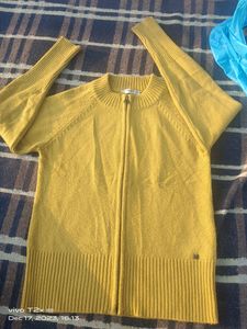 Madame Mustard Yellow Knit Zip-Up Cardigan