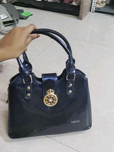 Stylish Navy Patent Handbag