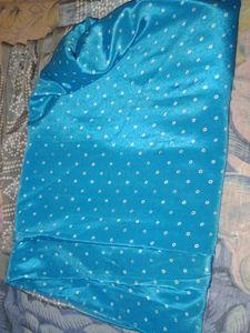 Blue &amp; Grey Bandhani Saree