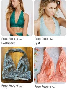 Free people Teal Lace Halter Bra