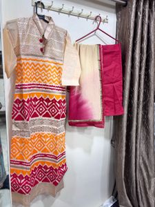 Vibrant Printed Kurta Set with Dupatta