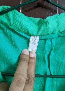 parrot green A-line dress