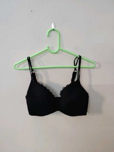 Classic Black Lace Trim Bra
