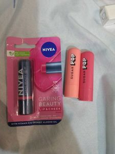 Nivea & SugarPOP lip balm