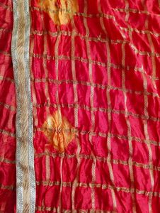Vibrant Red Bandhani Dupatta