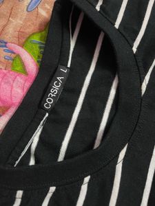 Classic Oversized Striped Black &amp; White T-Shirt