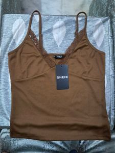 Olive Green Lace Trim Cami Tank