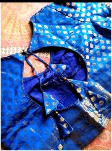 UnUsed ExquisiteRoyalBlu BrocadeBlouse-40"BustSiz