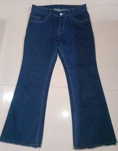 Flared Blue Denim Jeans