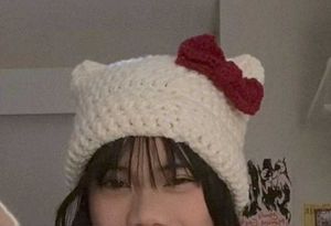 Crochet Hello Kitty Cat Ear Beanie