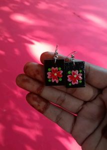 Hand-Painted Floral Earrings