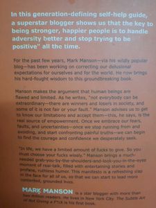 The Subtle Art Of Not Giving A f*ck By Mark Manson