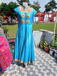 Beautiful Blue Embroidered Gown