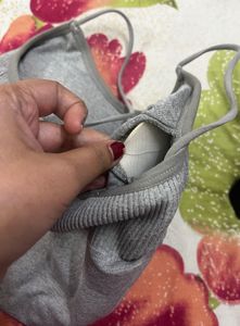 Grey Ribbed Bralette (padded)