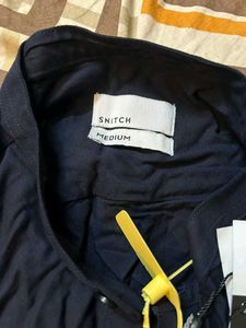 Snitch Men's Navy Blue Casual Shirt