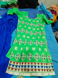 Vibrant Green Kurta Set with Dupatta