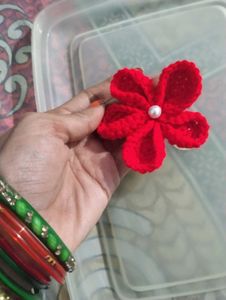 Red Flower Hair Clip