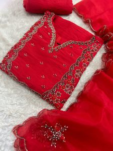 Stunning Red Embellished Lehenga Choli