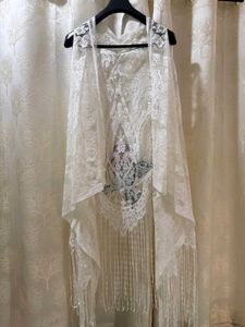 White Long Net Shrug