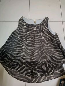 Zebra Print Sleeveless Top
