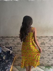 Yellow Floral Print Sundress