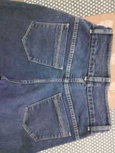 High-Waisted Blue Denim Jeans