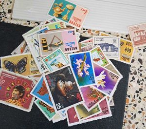 40 Vintage BHUTAN Stamps