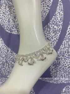 Silver Anklet with Bell Charms