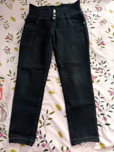 Black High Waist Denim Jeans