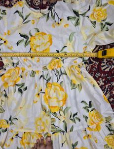 Vibrant Yellow Floral Summer Dress