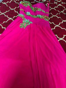Stunning Magenta embellished gown